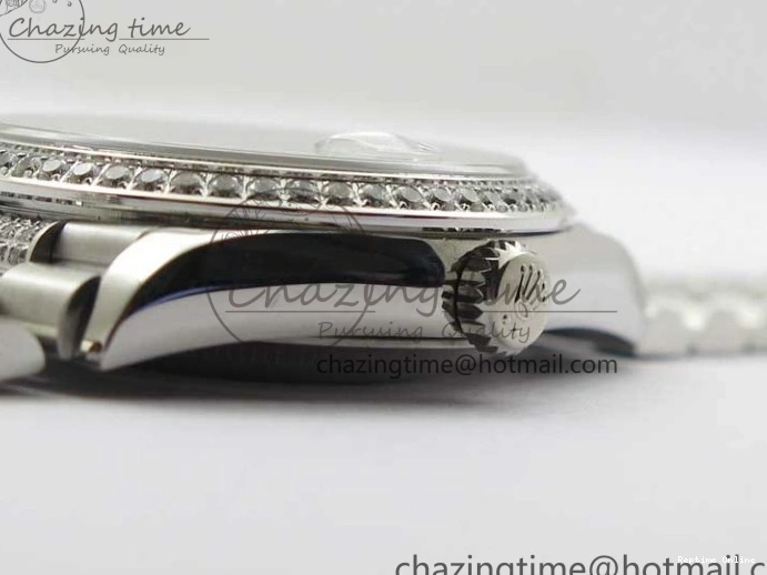 0516 Day-Date 36mm 128239 SS Crystal BP Best Edition White MOP Crystal Marker Dial on SS President Bracelet A MoistureWicking 2682